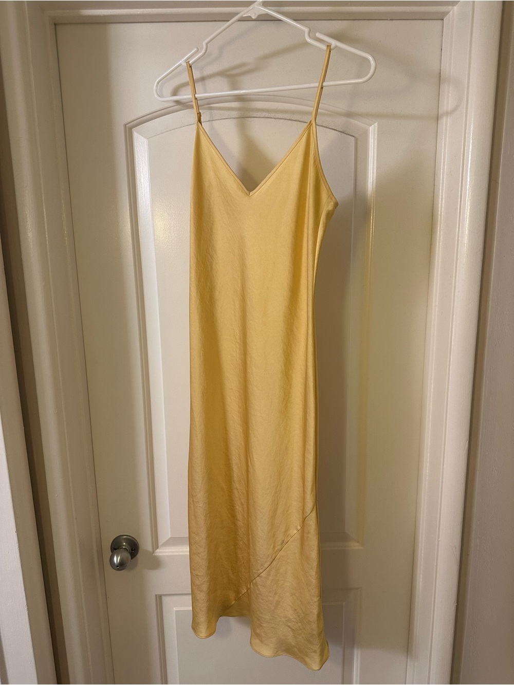 Aritzia Butter Yellow Slip Midi Dress